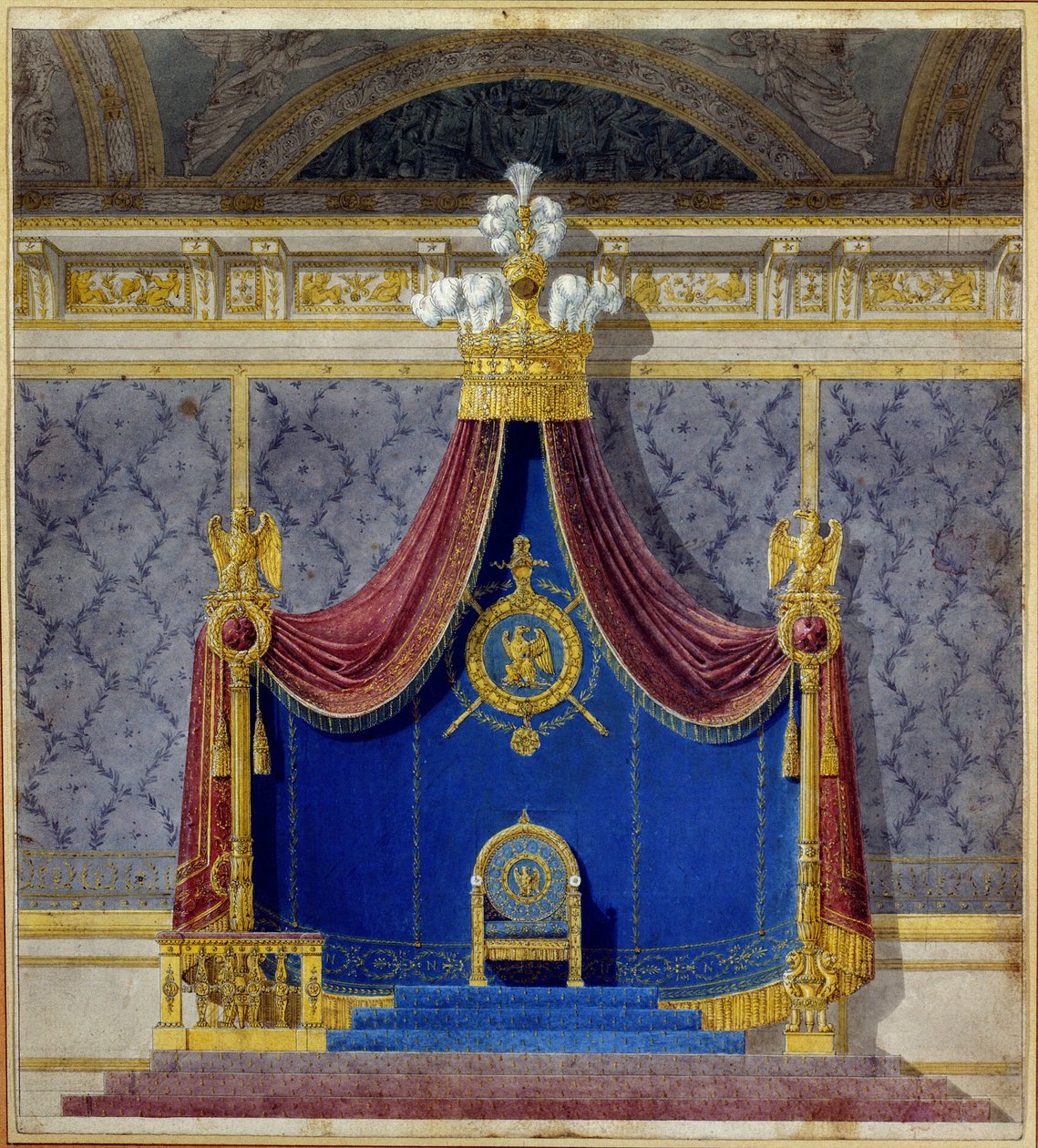 Sanat Fransa: Charles Percier (1764-1838) ve Pierre Francois Leonard Fontaine (1762-1853), Fransız mimarlar ve dekoratörler tarafından oluşturulan Palais des Tuileries