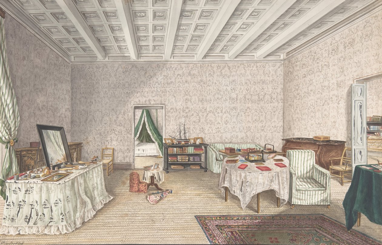 İç mekan tasarımı, ca. 1830. by Charles de Brocktorff