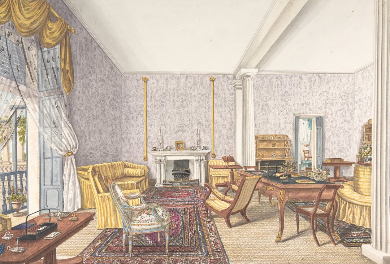İç mekan tasarımı, ca. 1830. by Charles de Brocktorff