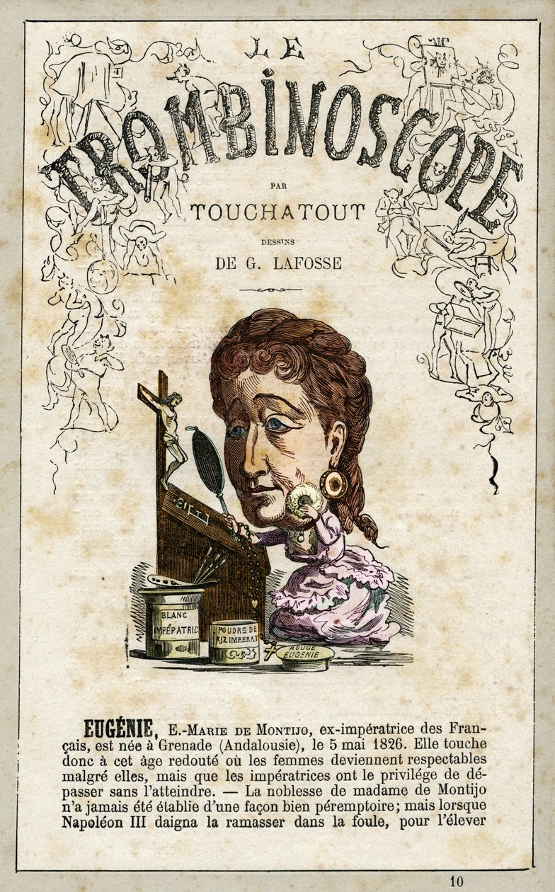 Eugenie de Montijo, "Le Trombinoscope" no. 10, 1871 by Charles de Lafosse
