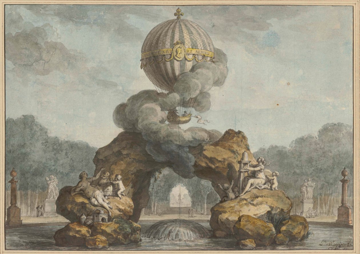Charlière ile bir çeşme dekorasyonu projesi, 1783. by Charles de Wailly