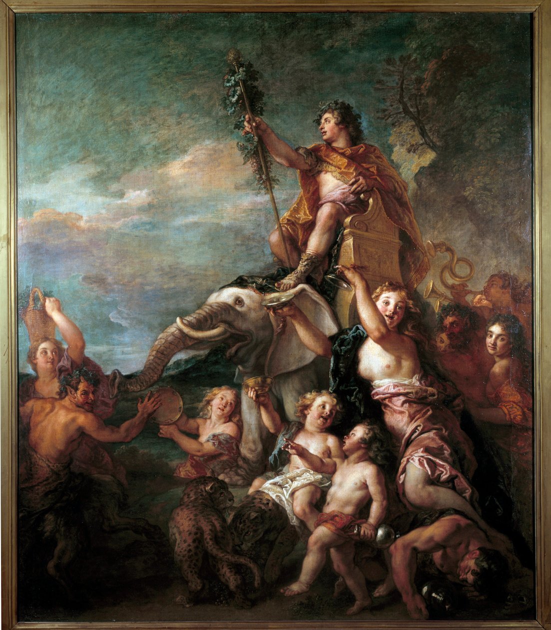 Bacchus Resminin Charles de la Fosse (1636-1716) 17. yüzyıl Güneşinin zaferi. 1,57x0,83 m . by Charles de la Fosse