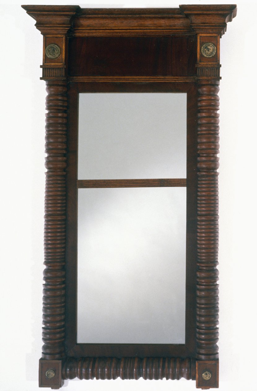 Ayna, c. 1830-1837 (maun ve kiraz; doğu beyaz çamı, yumuşak akçaağaç, pirinç ve aynalı cam) by Charles del Vecchio