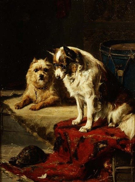Köpekler ve Kaplumbağa by Charles van den Eycken