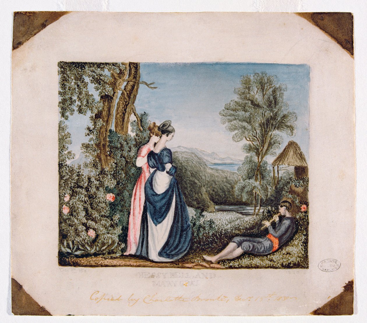 Bessy Bell ve Mary Gray, 1830 (kağıt üzerinde wc) by Charlotte Bronte