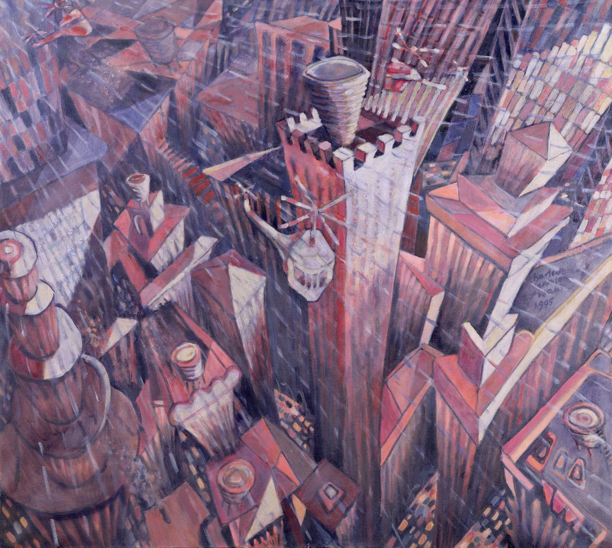 Downtown Manhattan Hailstorm, 1995 by Charlotte Johnson Wahl