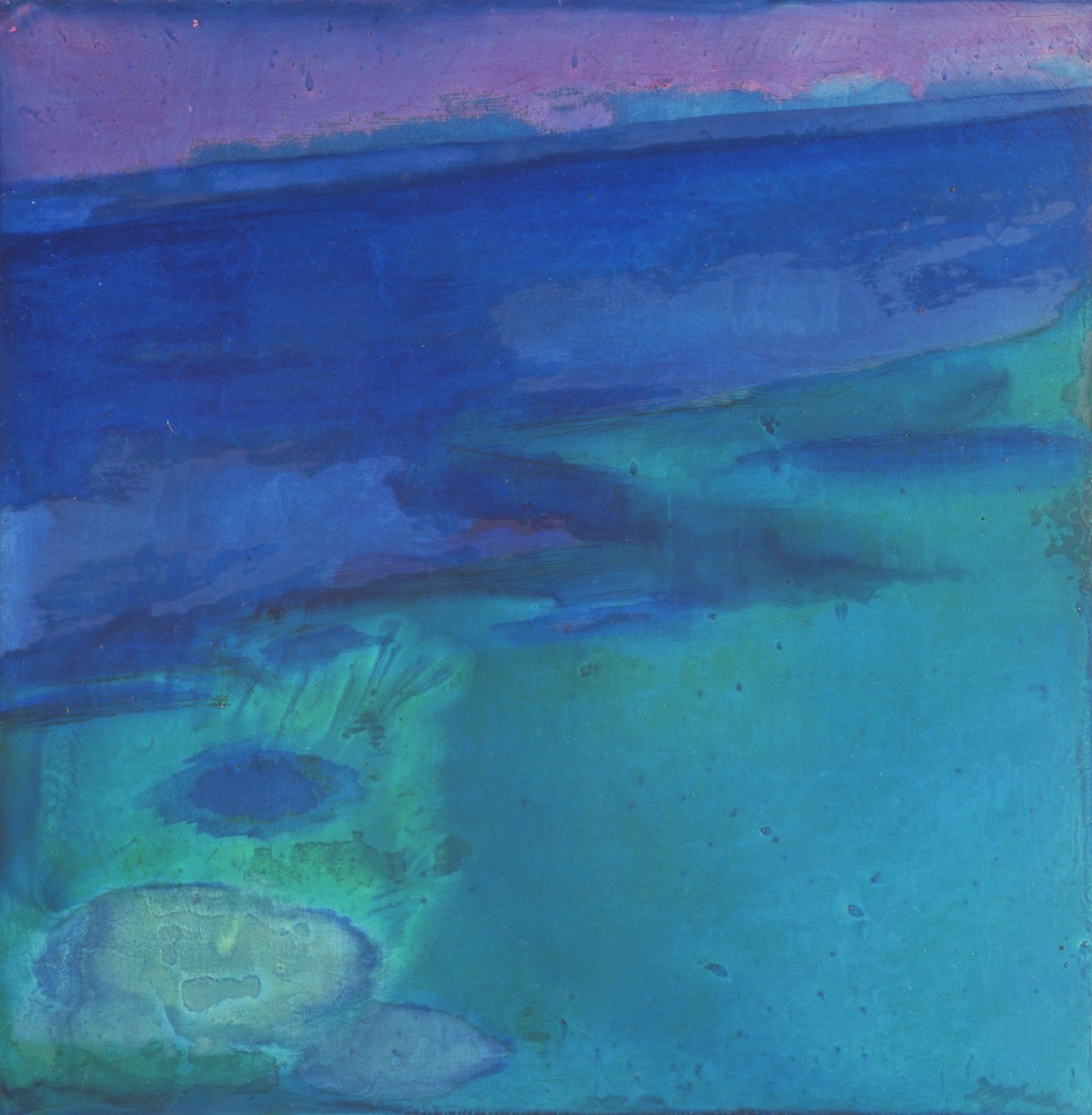 Cyanae Blue, 1997 (gesso tahtasında yağ ve sır) by Charlotte Johnstone