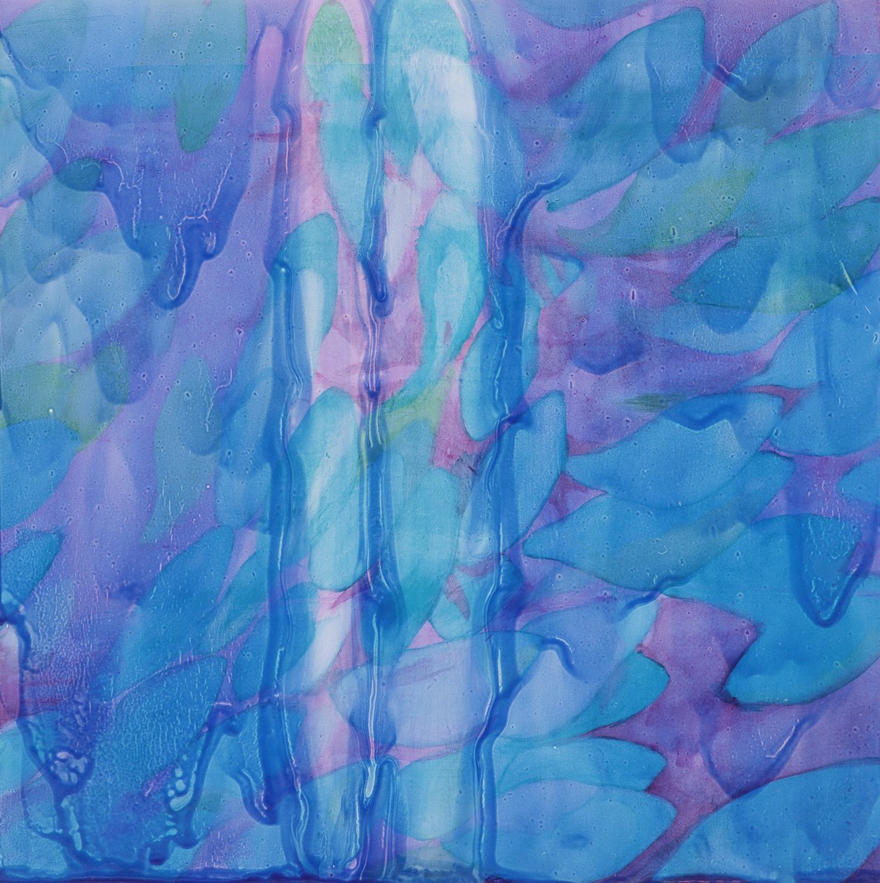 Humpbacks Blue, 2000 (gesso üzerine yağ) by Charlotte Johnstone
