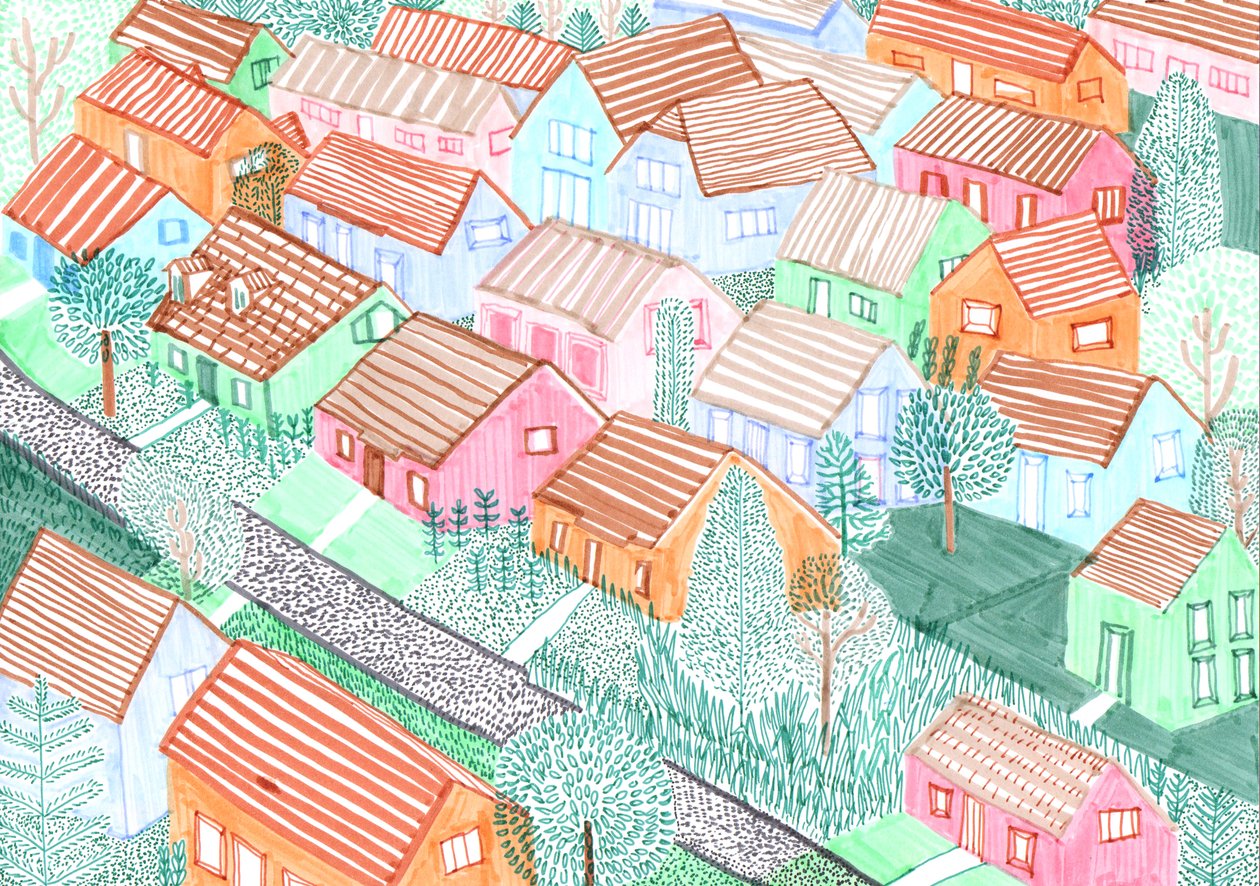 Althohenschönhausen, 2017 (fırçalı kalemler) by Charlotte Orr