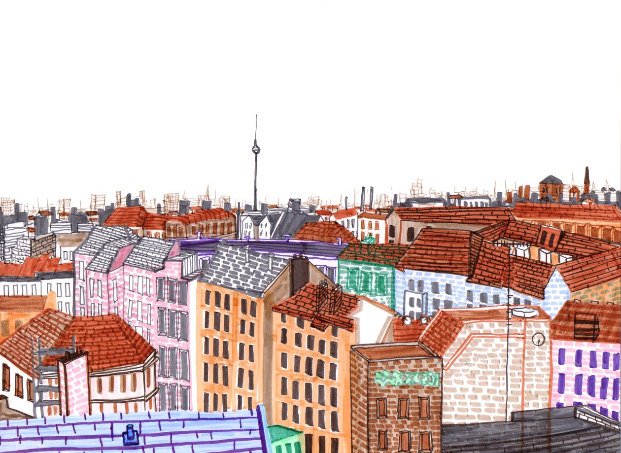 Berlin, 2017 (fırçalı kalemler) by Charlotte Orr