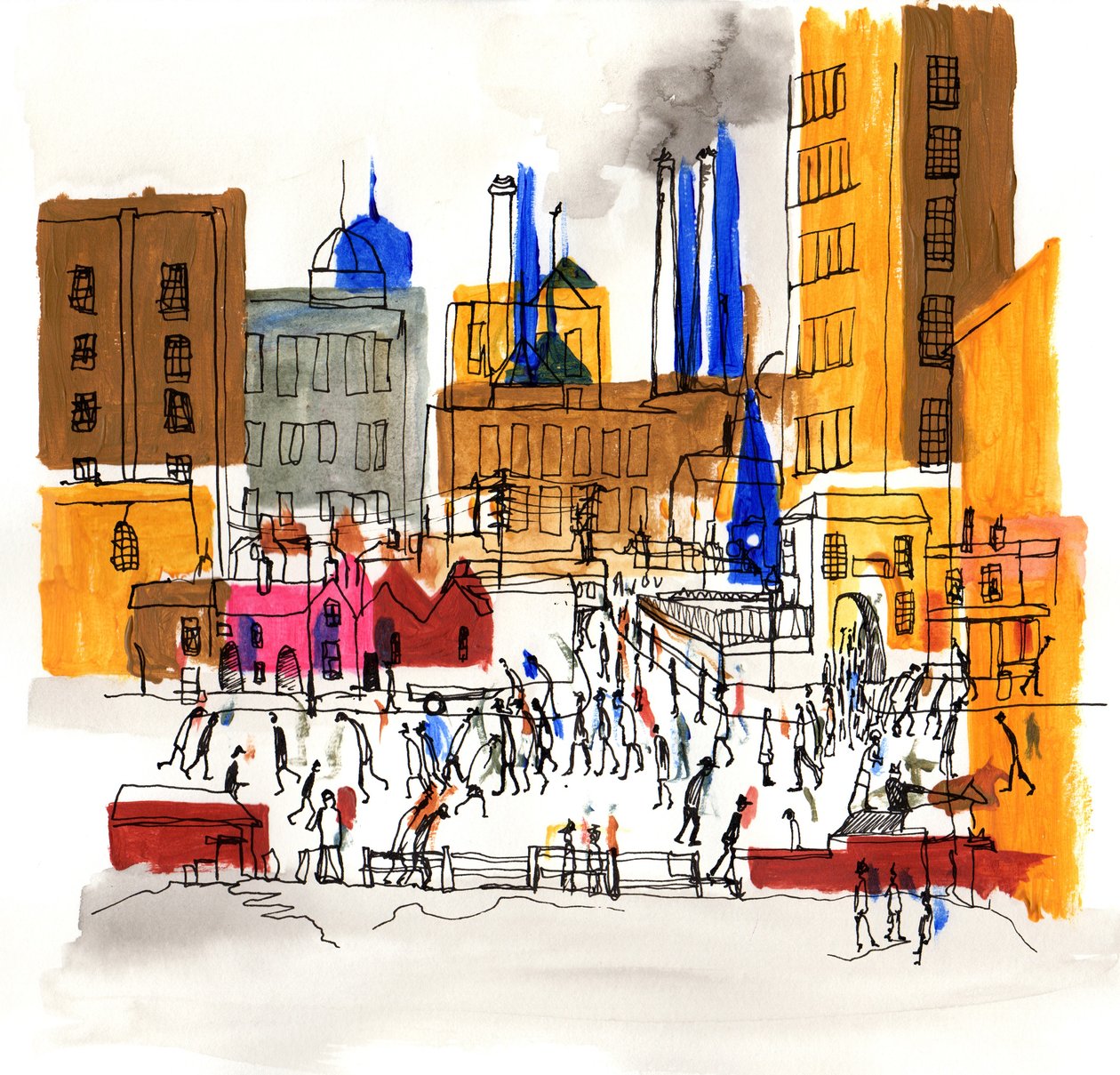 Değirmenden Gelenler, 2014 (akrilik ve mürekkep) by Charlotte Orr