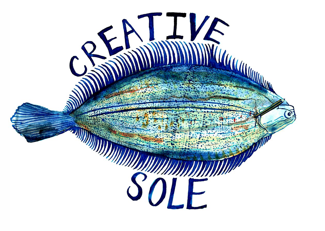 Creative Sole, 2019 (kalem, mürekkep ve sulu boya) by Charlotte Orr
