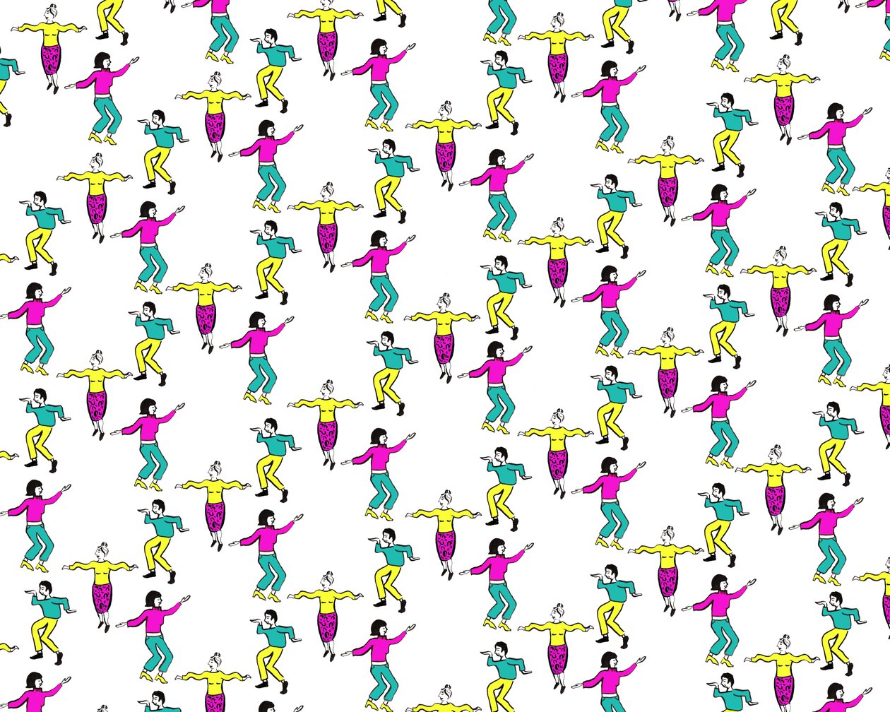 Dansçılar, 2016 (mürekkep) by Charlotte Orr