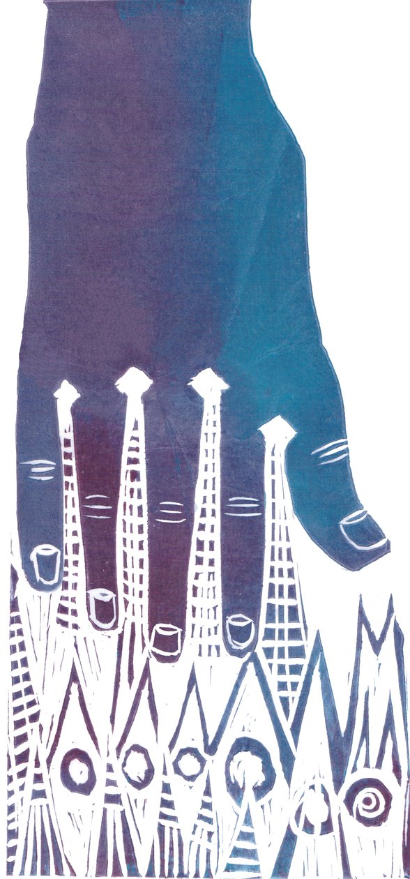 El, 2012 (linocut) by Charlotte Orr