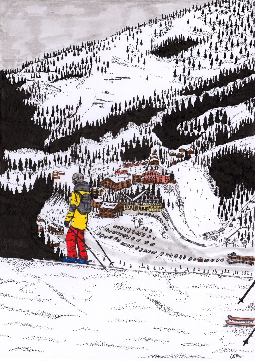 Hochfügen, 2020 (kağıt üzerinde ince astar) by Charlotte Orr