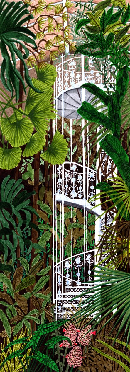 Kew Gardens, 2019 (fırçalı kalemler) by Charlotte Orr