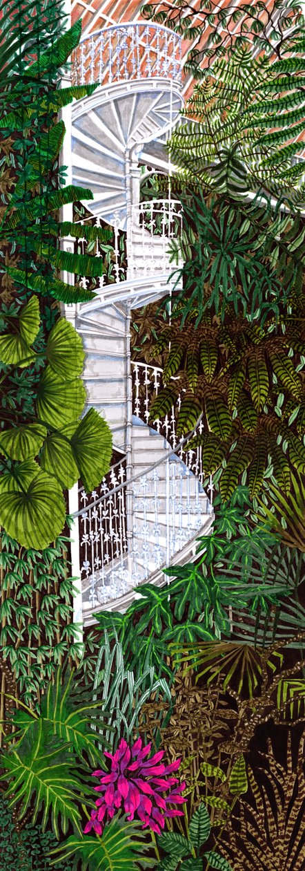 Kew Gardens #2, 2020 (kağıt üzerine fırça kalemleri) by Charlotte Orr