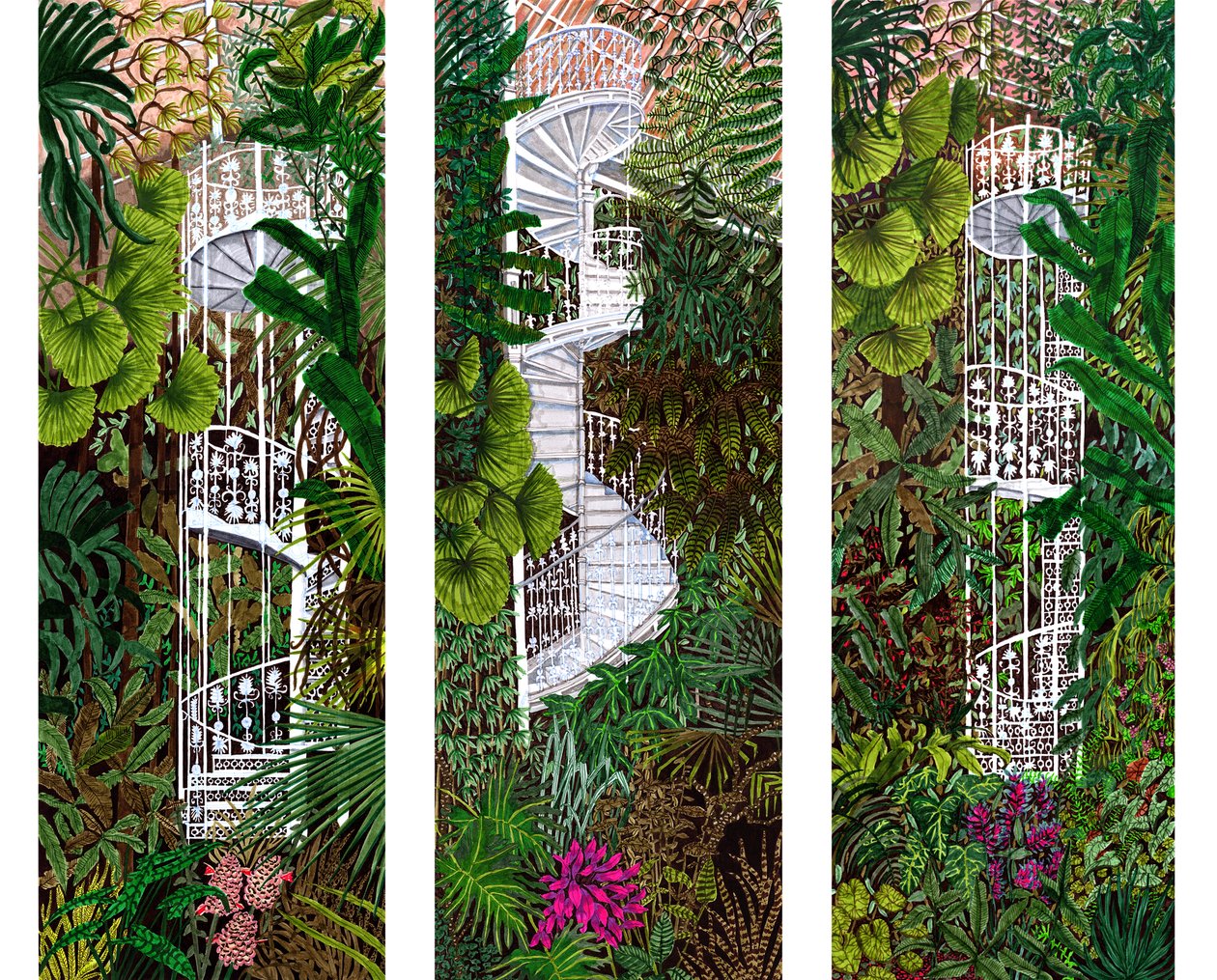 Kew Gardens Derlemesi, 2020 (kağıt üzerinde fırça kalemleri) by Charlotte Orr