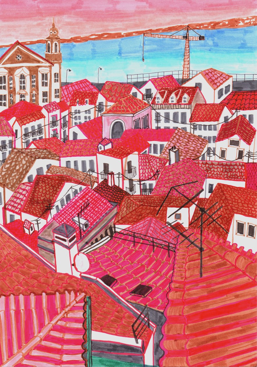 Lizbon, 2017 (fırçalı kalemler) by Charlotte Orr