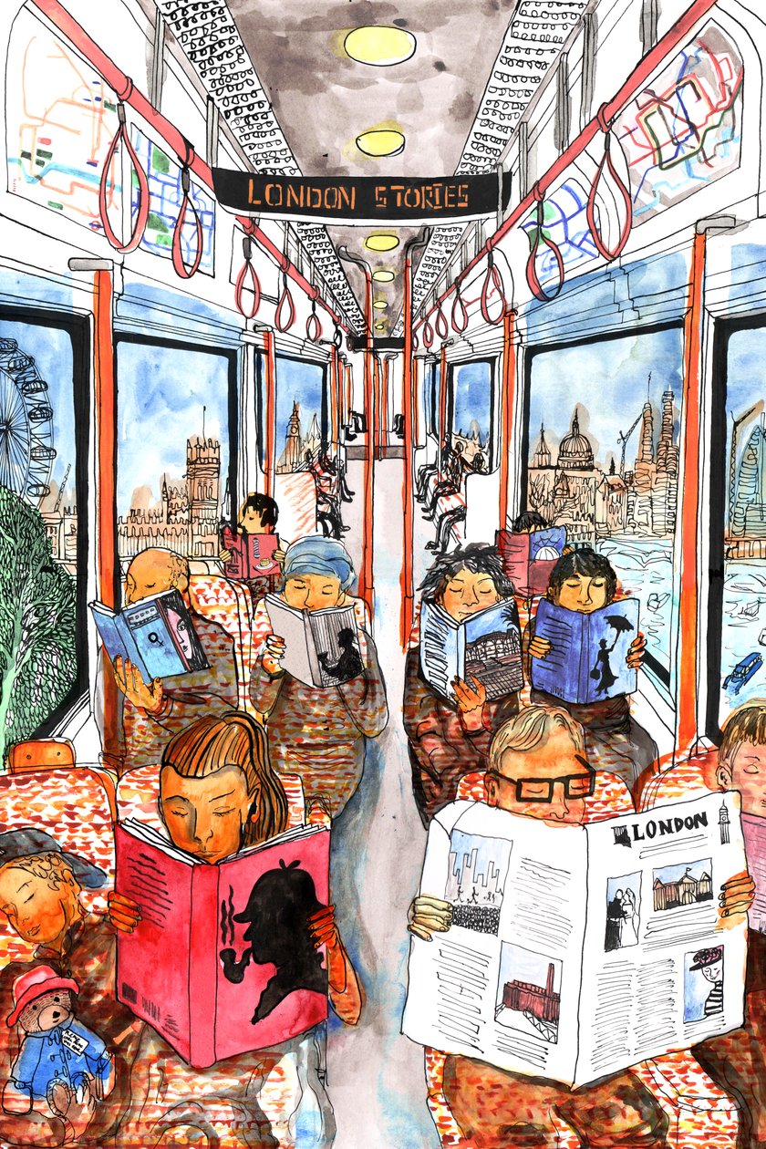 London Stories, 2018 (mürekkep ve sulu boya) by Charlotte Orr