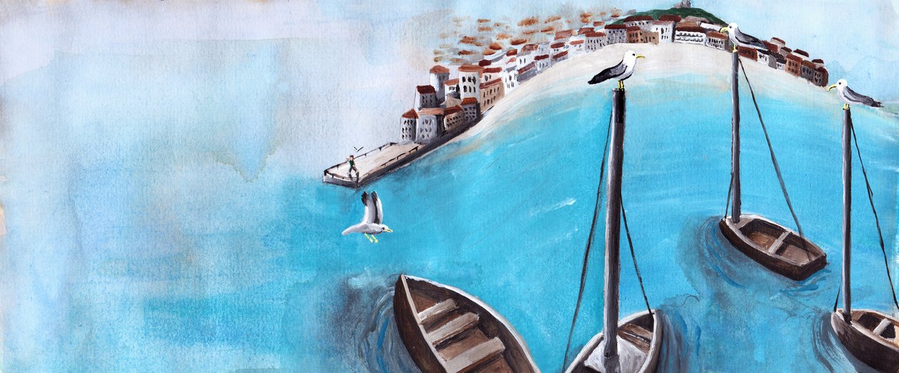 Martı Hikayesi, 2012 (akrilik ve mürekkep) by Charlotte Orr