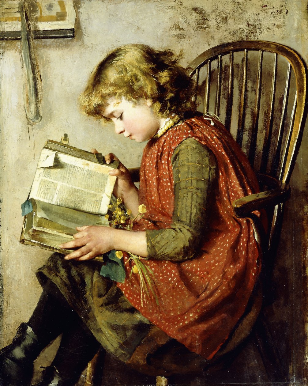 Okuyan Genç Bir Kız, 1890 by Charlotte Weeks