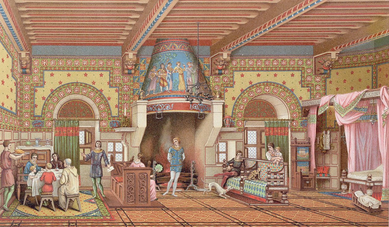 ಮಧ್ಯಯುಗದಲ್ಲಿ ಫ್ರೆಂಚ್ ಕೋಟೆಯ ಒಳಭಾಗ, ಸಿ. 1845 ಟರ್ಕಿ by Charpentier