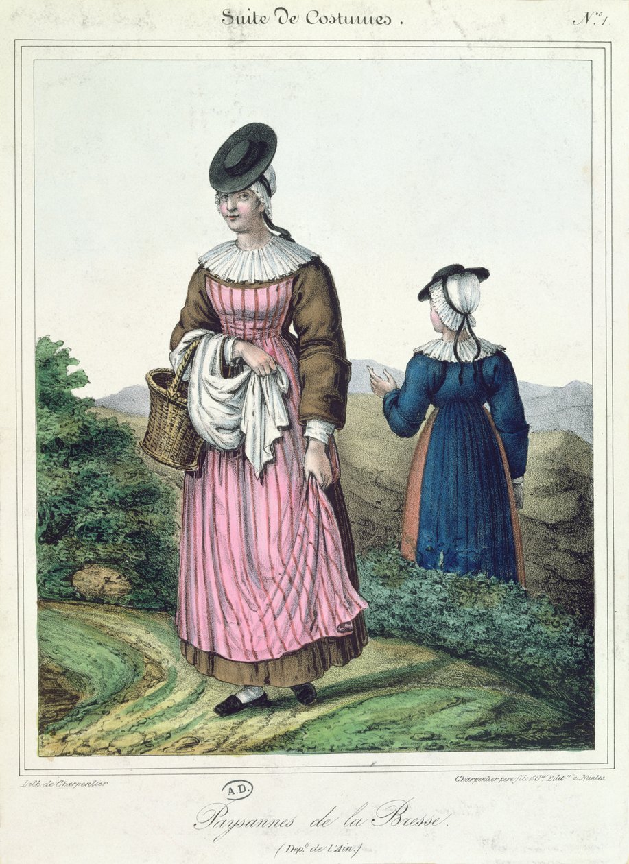 Bresse bölgesinden köylü kostümleri, 1845 by Charpentier