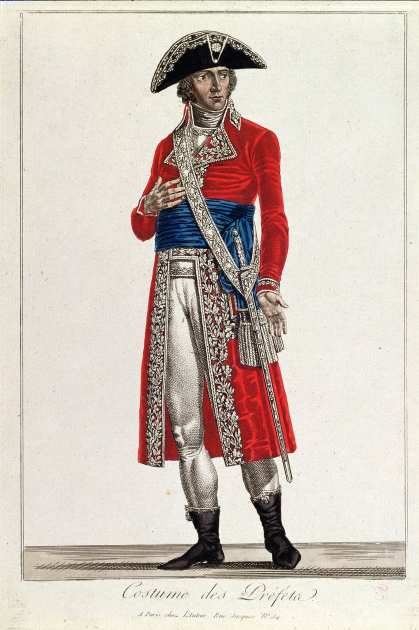 Birinci Cumhuriyetin Konsolosluğu (1799-1804) döneminde, 1800 dolaylarında bir Vali kostümü (ayrıca bkz. 168825) by Chataignier