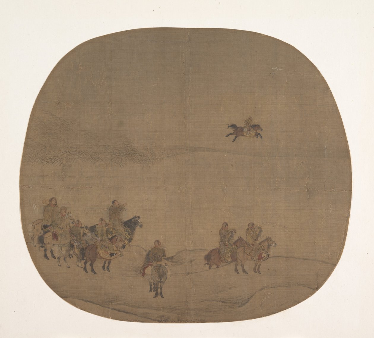 Şahinlerle avlanan göçebeler, 13. yüzyılın başlarında. by Chen Juzhong