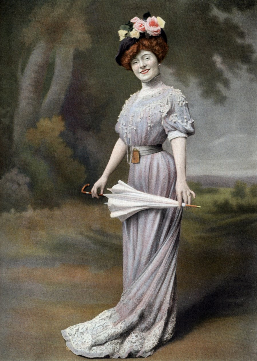 Fransız komedyen Amelie Dieterle "La ponette" oyununda Blanche rolünde, Paris, Cheri Rousseau'nun "Le Theatre" gazetesinden fotoğraf 1 ağustos by Cheri Rousseau