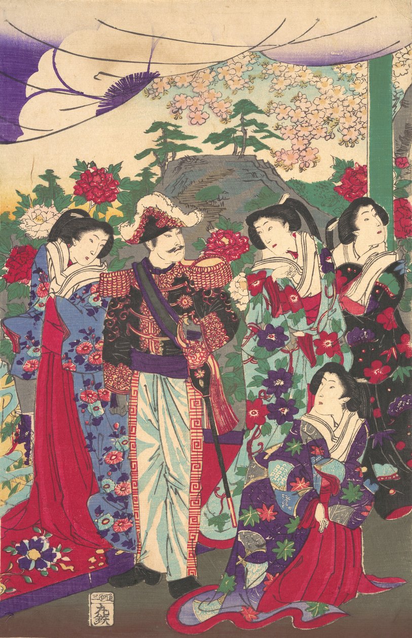 Saray Hanımları arasında İmparator, ca. 1880., yaklaşık 1880. by Chikanobu Yoshu
