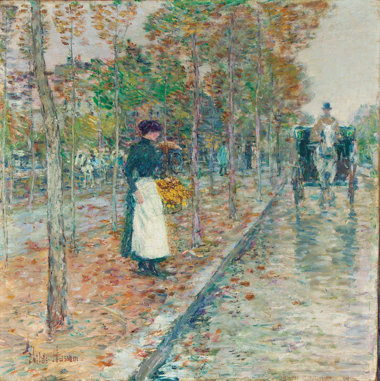 Sonbahar Bulvarı, Paris (tuval üzerine yağlı boya) by Childe Frederick Hassam