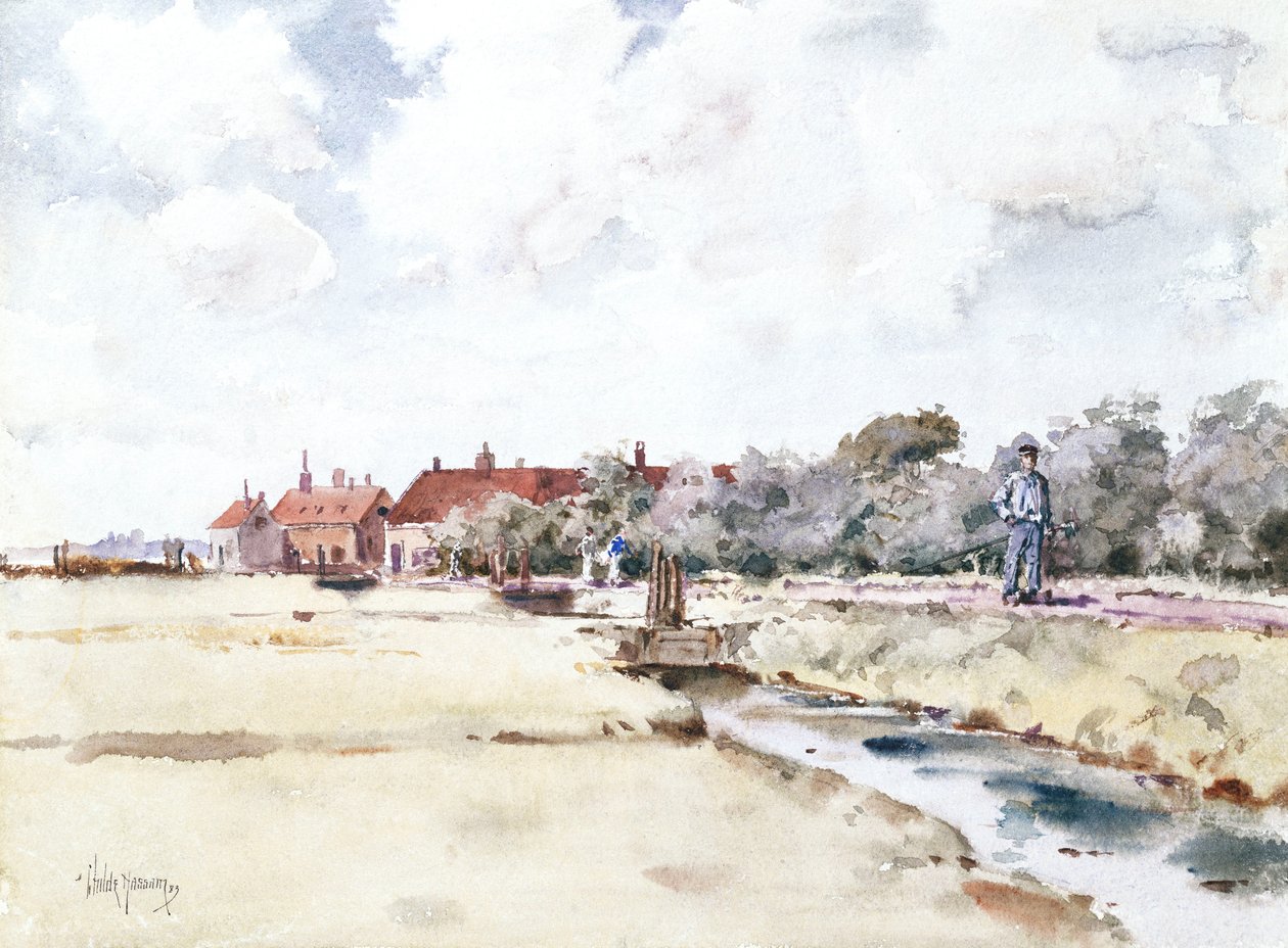 kanal sahnesi by Childe Frederick Hassam