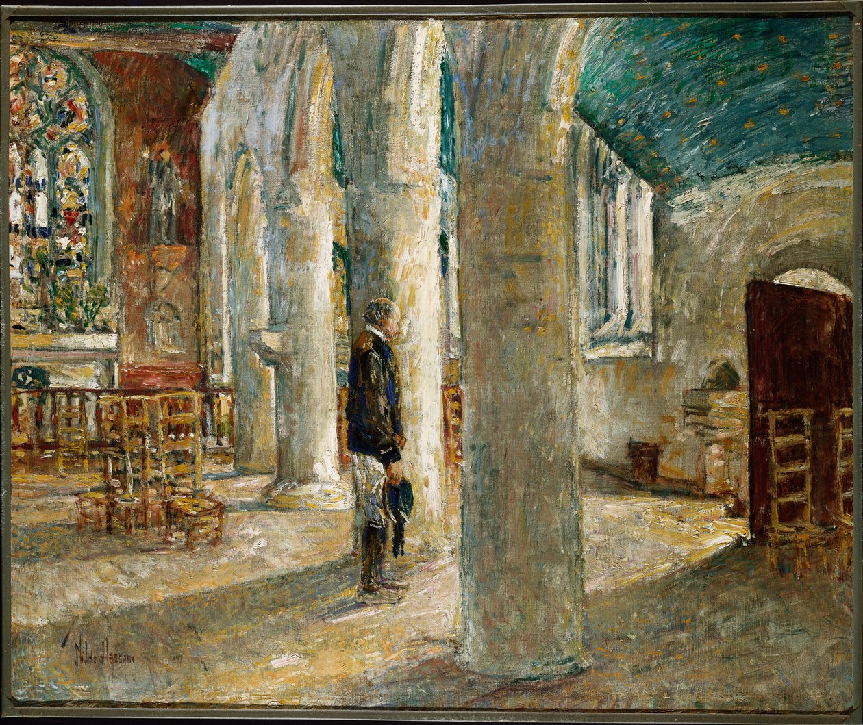 Kilise İç, Brittany by Childe Frederick Hassam