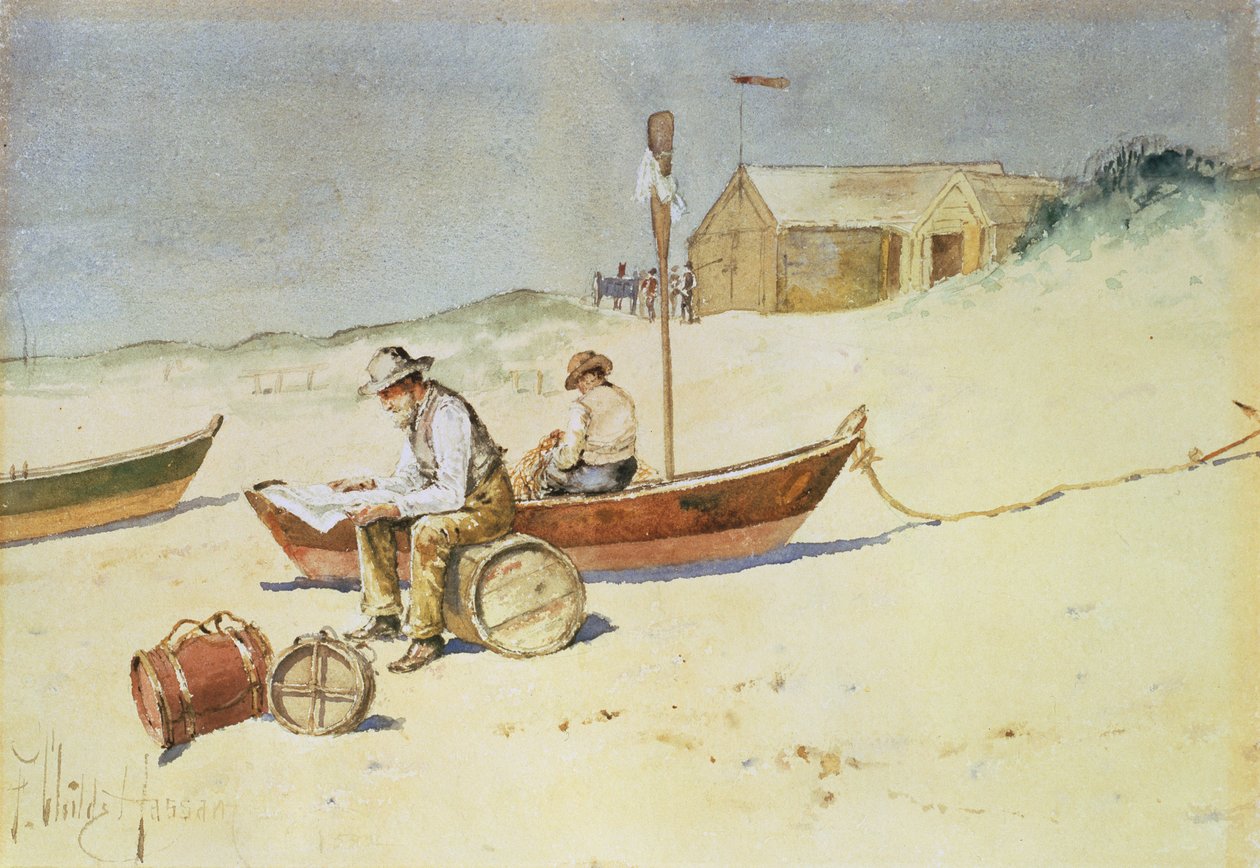 Boş Saatler (kağıt üzerine sulu boya) by Childe Frederick Hassam