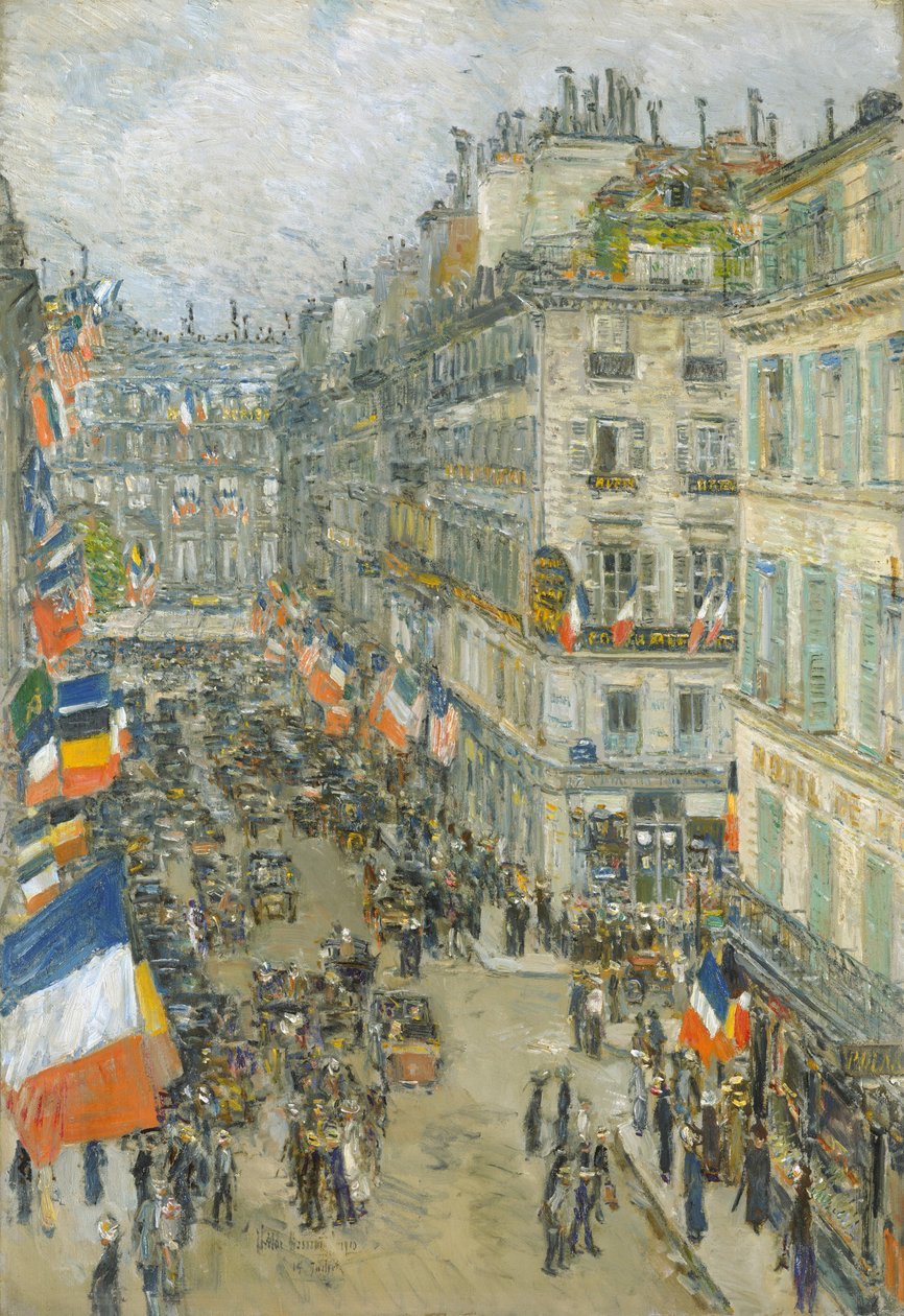 Ondördüncü Temmuz, Rue Daunou by Childe Frederick Hassam
