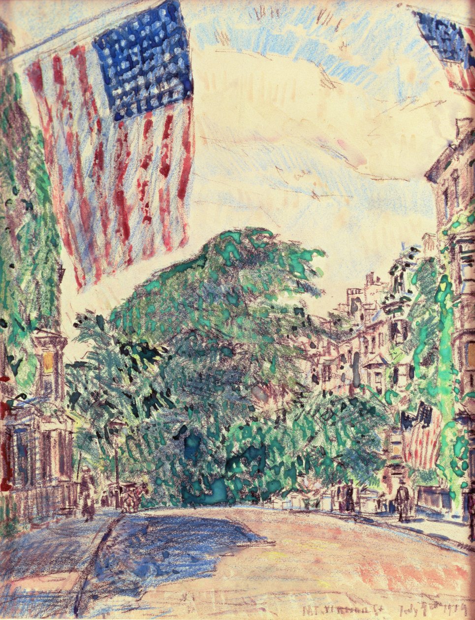 Vernon Dağı Caddesi, Boston by Childe Frederick Hassam