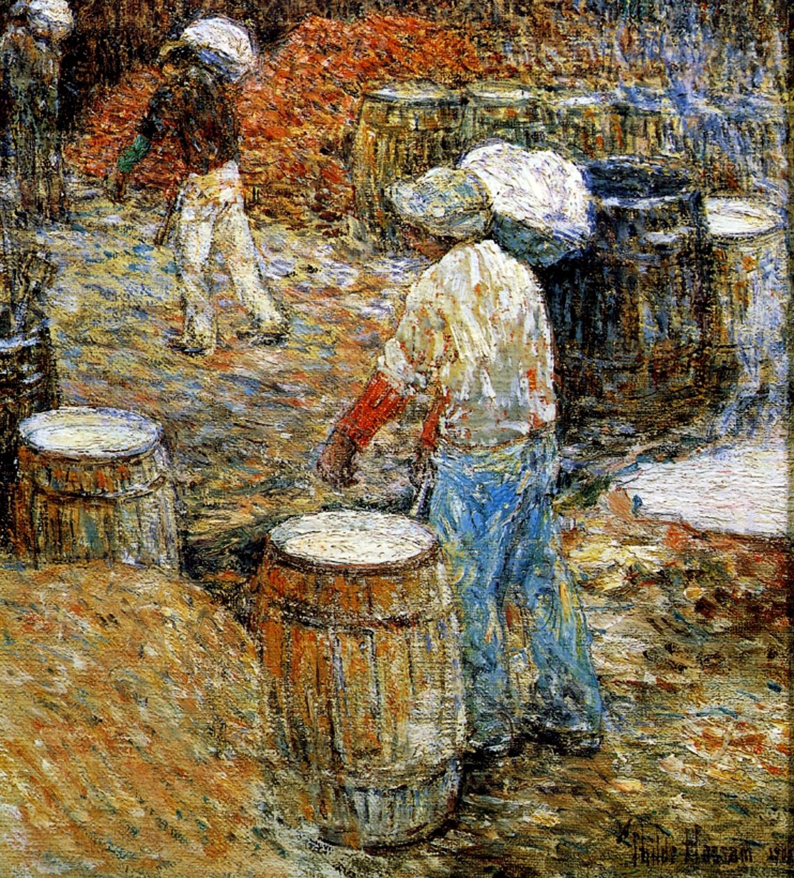 New York, Hod Taşıyıcılar by Childe Frederick Hassam