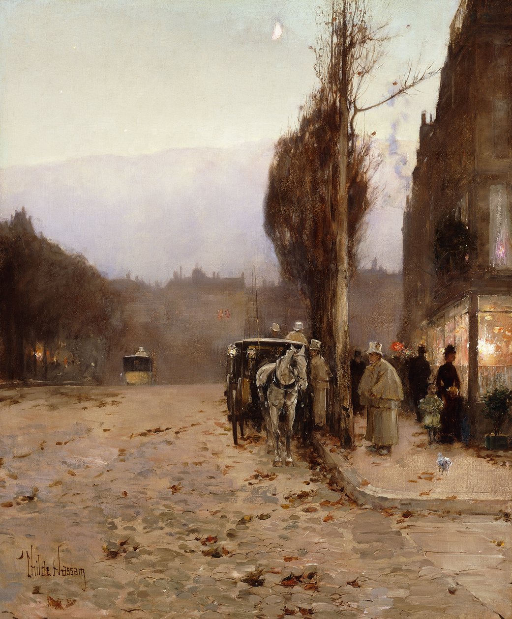 Alacakaranlıkta Paris by Childe Frederick Hassam