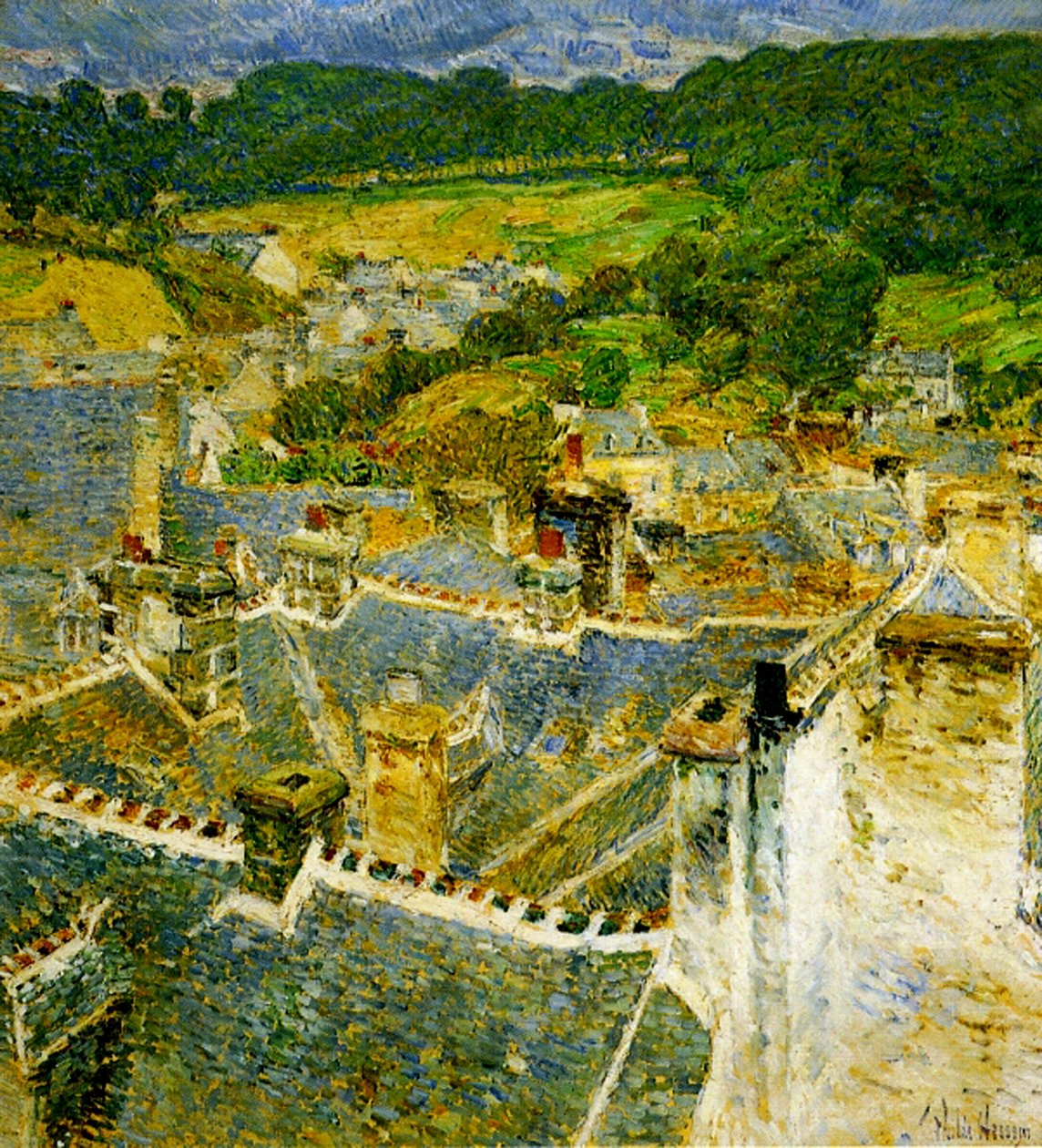 Çatılar, Pont-Aven, Brittany by Childe Frederick Hassam