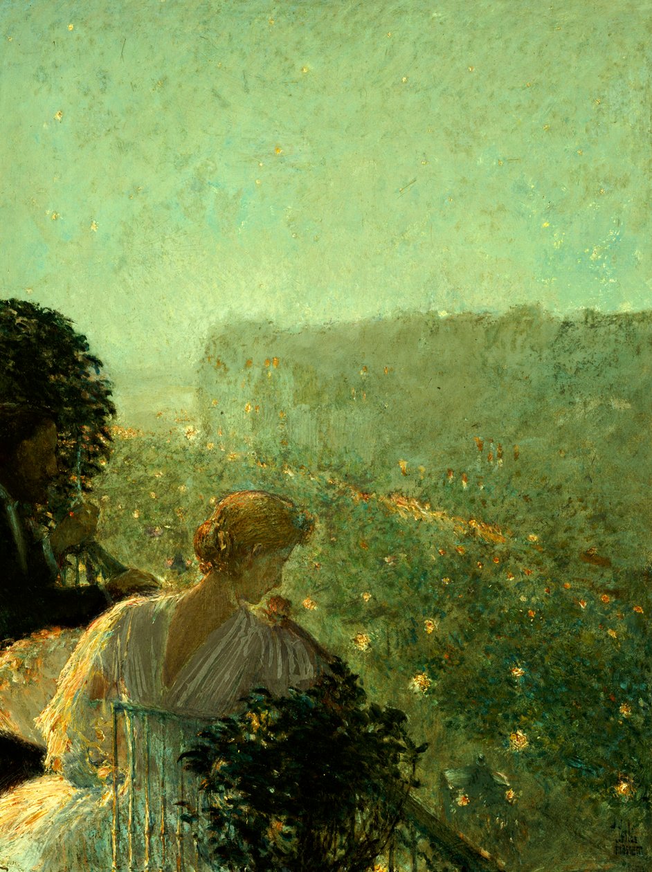 Yaz Akşamı, Paris (gemide petrol) by Childe Frederick Hassam