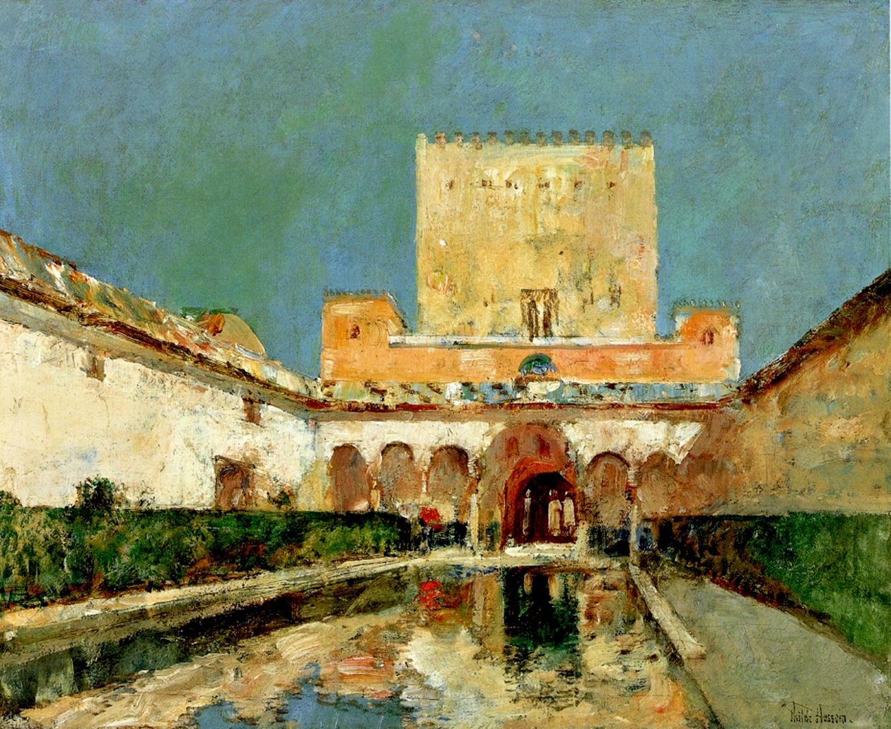 Alhambra, Granada, İspanya, c1883 (tuval üzerine yağlı boya) by Childe Frederick Hassam