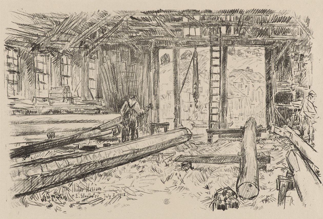 The Spar Shop, Gloucester, 8 Temmuz by Childe Frederick Hassam