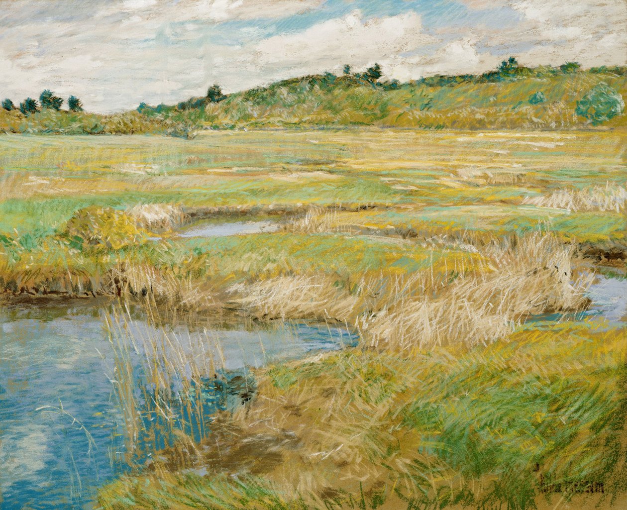 ""kır a Concord, Massachusetts, Etats Unis"" (Concord Meadow) Peinture de Childe Hassam (1859-1935) Tuval üzerine pastel vers 1890 Dim 45,7x56,2 cm Nelson-Atkins Sanat Müzesi, Kansas City, Missouri by Childe Frederick Hassam