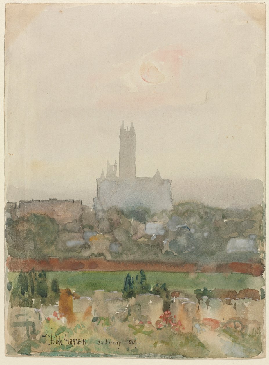 Canterbury Katedrali recto, 1889. by Childe Hassam