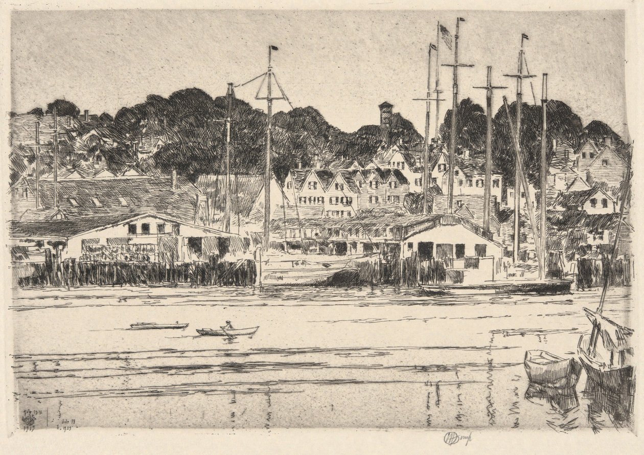 Gloucester, İç Liman, 1919 by Childe Hassam