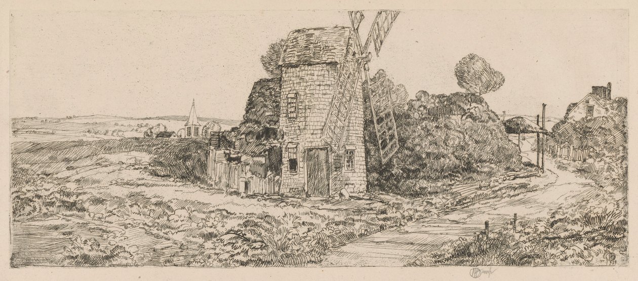 Long Island Yel Değirmeni, 1929 by Childe Hassam