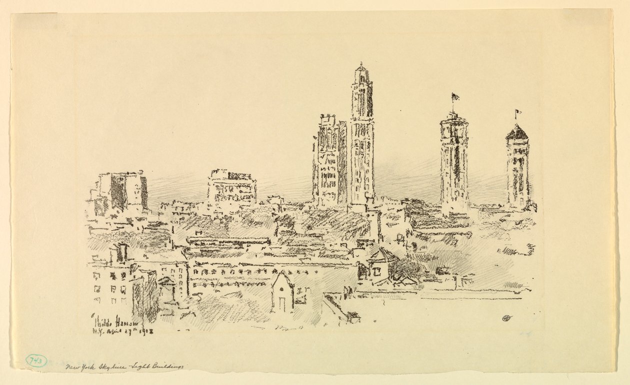 New York Skyline – Hafif Binalar by Childe Hassam