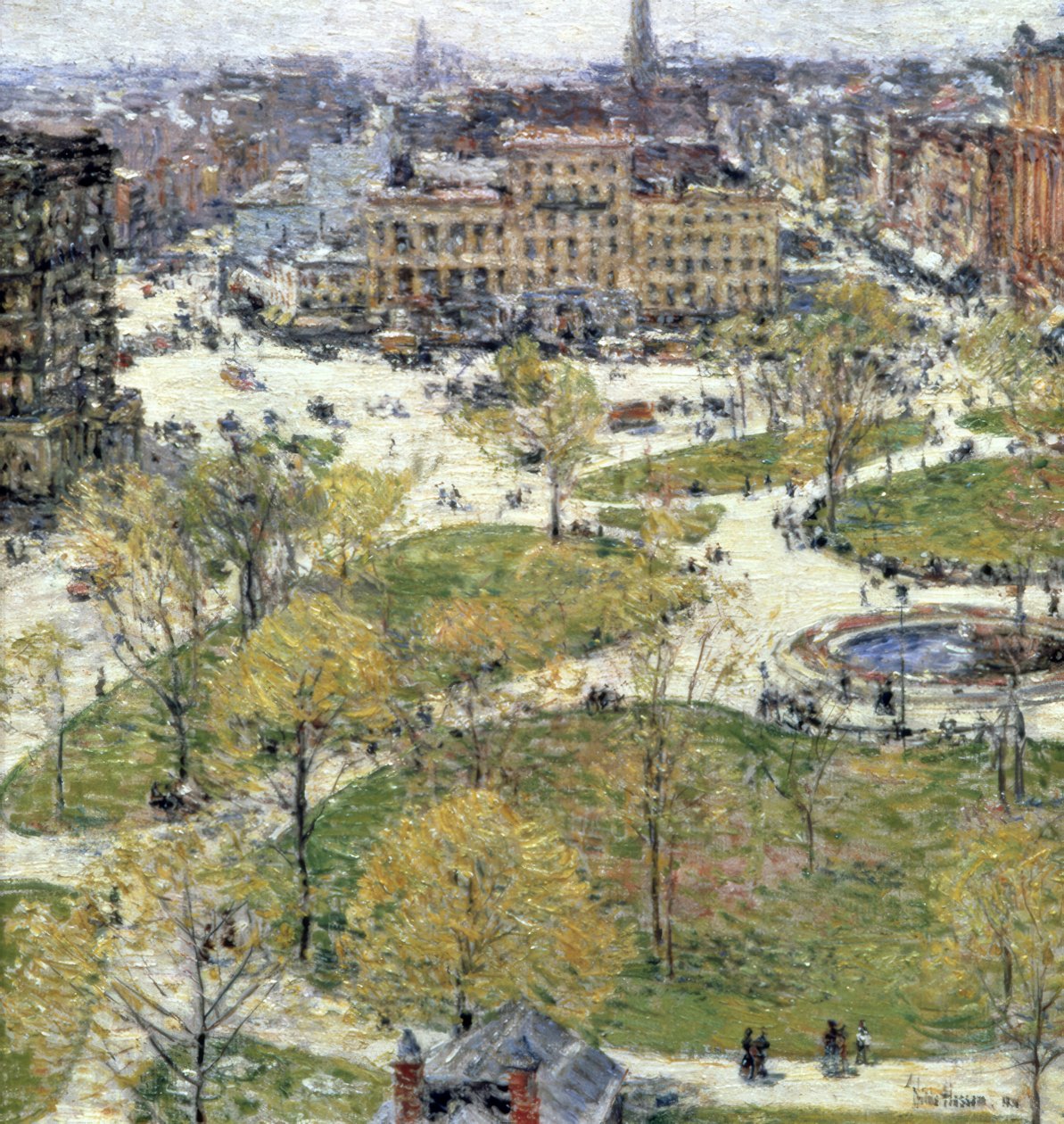 İlkbaharda Birlik Meydanı, 1896. Sanatçı: Frederick Childe Hassam by Childe Hassam